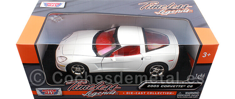 2005 Chevrolet Corvette (C6) Blanco 1:24 Motor Max 73270