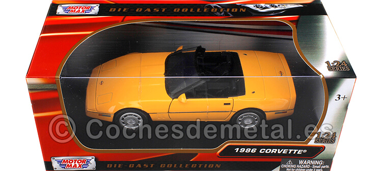 1986 Chevrolet Corvette C4 Convertible Yellow 1:24 Motor Max 73298
