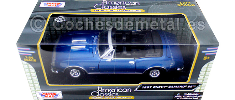 1967 Chevrolet Camaro SS Convertible Blue 1:24 Motor Max 73301