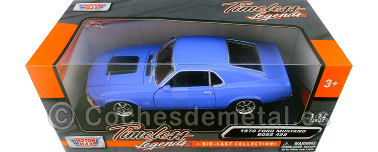 1970 Ford Mustang Boss 429 Azul 1:24 Motor Max 73303