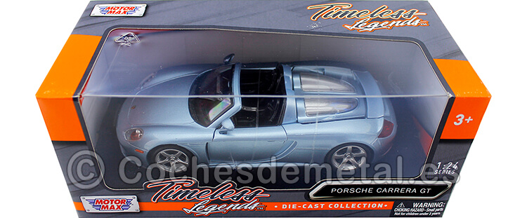 2002 Porsche Carrera GT Gris Azulado 1:24 Motor Max 73305