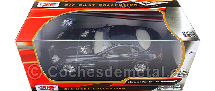 2004 Mercedes-Benz SLR McLaren Negro Metalizado 1:24 Motor Max 73306