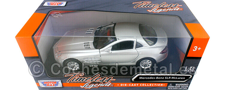 2004 Mercedes-Benz SLR McLaren Gris Metalizado 1:24 Motor Max 73306