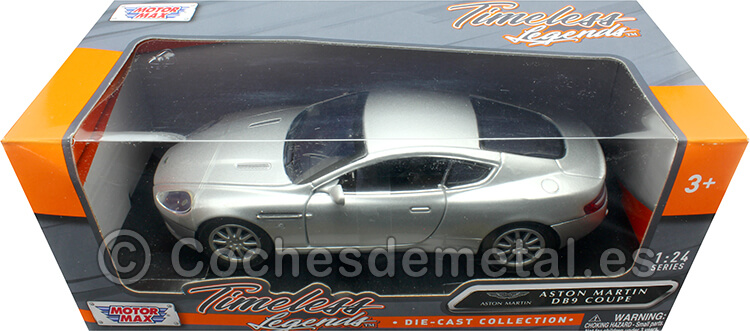 2007 Aston Martin DB9 Coupe Plateado 1:24 Motor Max 73321