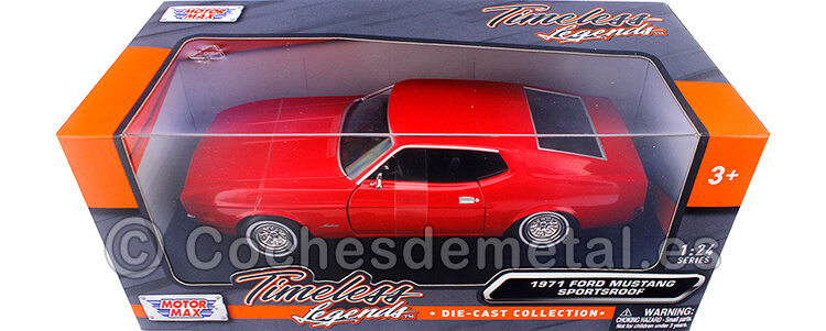 1971 Ford Mustang Sportsroof Rojo 1:24 Motor Max 73327