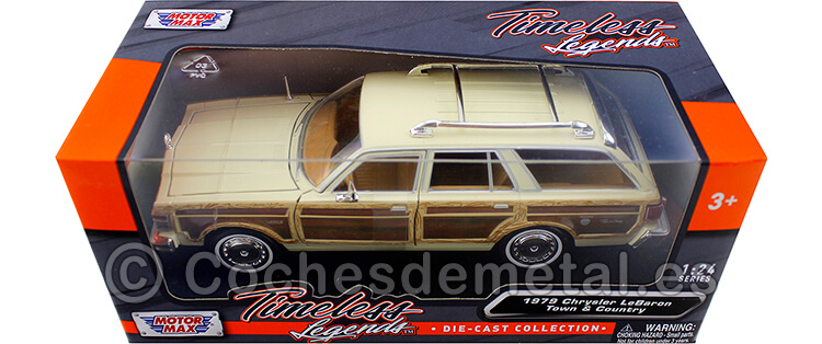 1979 Chrysler LeBaron Town & Country Wagon Beige/Woody 1:24 Motor Max 73331