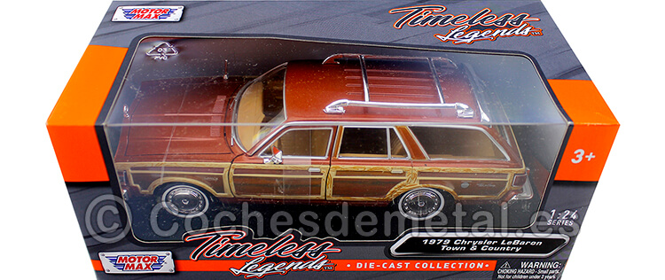 1979 Chrysler LeBaron Town & Country Wagon Brown/Woody 1:24 Motor Max 73331