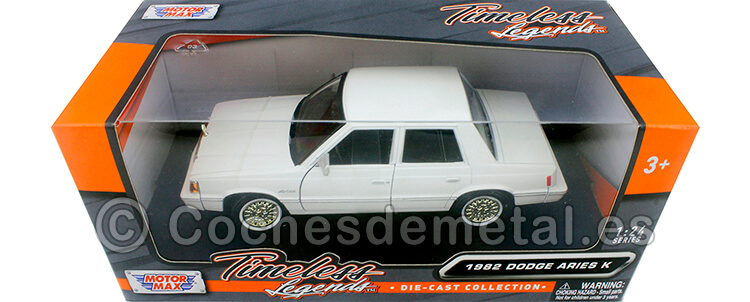 1982 Dodge Aries K Blanco 1:24 Motor Max 73335