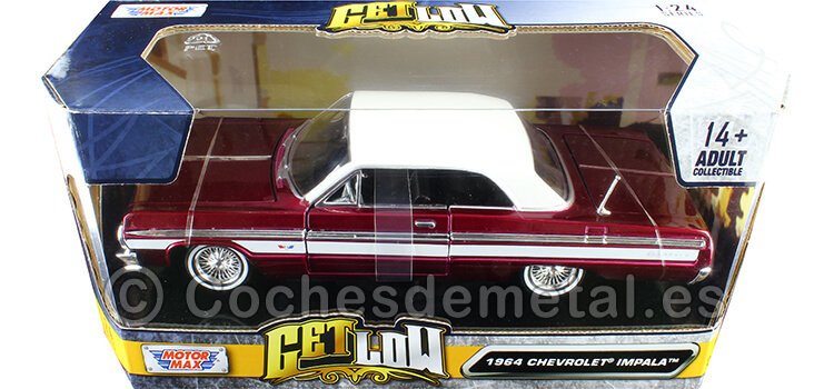 1964 Chevrolet Impala Lowrider Granate/Blanco 1:24 Motor Max 79021