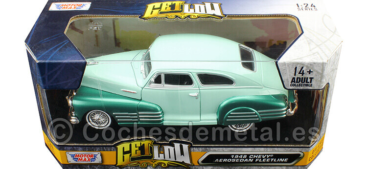 1950 Chevrolet Aerosedan Fleetline Turquesa/Turquesa Metalizado 1:24 Motor Max 79027