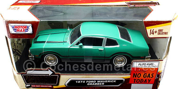 1974 Ford Maverick Grabber Verde/Negro 1:24 Motor Max 79043