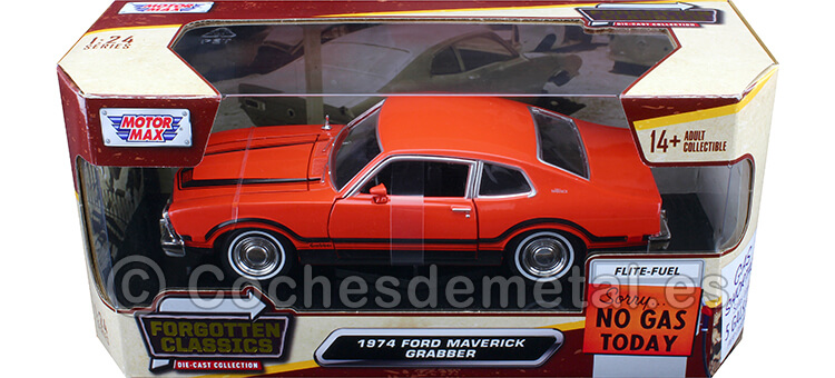 1974 Ford Maverick Grabber Naranja/Negro 1:24 Motor Max 79043