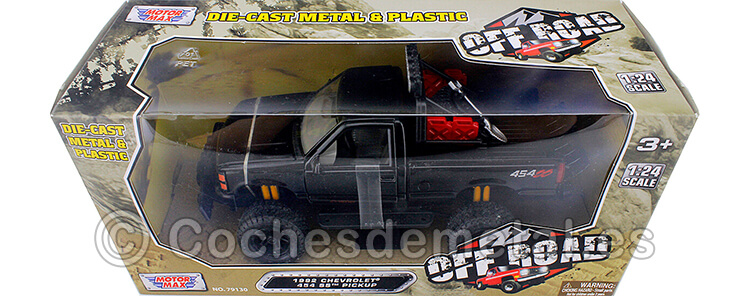 1992 Chevrolet 454 SS Pickup Off Road Negro 1:24 Motor Max 79134