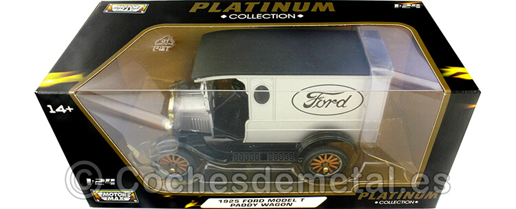 1925 Ford Model T Paddy Wagon Ford Asistencia Gris 1:24 Motor Max 79329