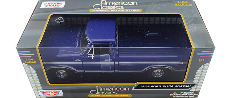 1979 Ford F150 Pickup Custom Dark Blue 1:24 Motor Max 79346