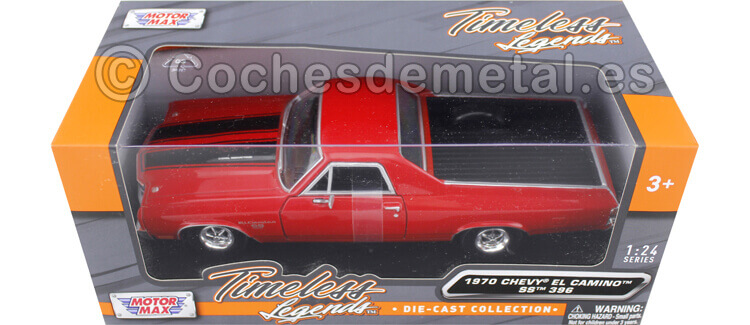 1970 Chevrolet El Camino SS396 Rojo 1:24 Motor MAX 79347R