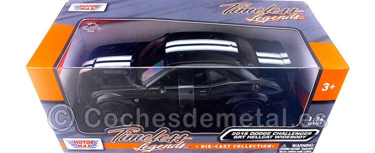 2018 Dodge Challenger SRT Hellcat Wide Body Negro 1:24 Motor Max 79350