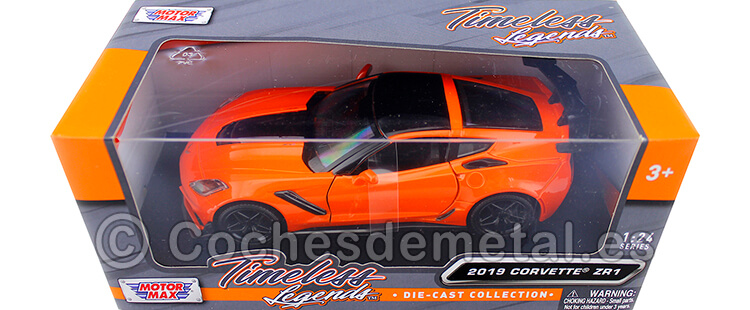 2019 Chevrolet Corvette ZR1 Orange/Black 1:24 Motor Max 79356