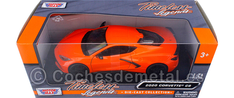 2020 Chevrolet Corvette Stingray C8 Naranja 1:24 Motor Max 79360