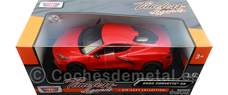 2020 Chevrolet Corvette Stingray C8 Rojo 1:24 Motor Max 79360
