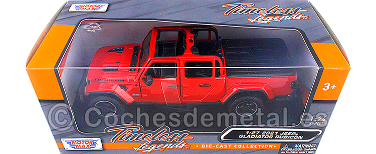 2020 Jeep Gladiator Rubicon Techo Abierto Pickup Rojo 1:27 Motor Max 79370