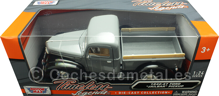 1945 Ford Pickup Jailbar Gris/Negro 1:24 Motor Max 79388