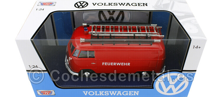 1967 Volkswagen Type 2 T1 Delivery Van Bomberos 1:24 Motor Max 79564