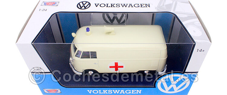 1967 Volkswagen Type 2 T1 Delivery Van Ambulancia Cruz Roja 1:24 Motor Max 79565