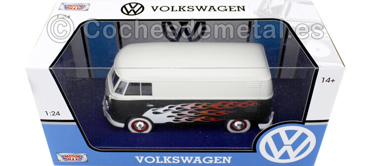Volkswagen Type 2 T1 Delivery Van Negro/Blanco 1:24 Motor Max 79566