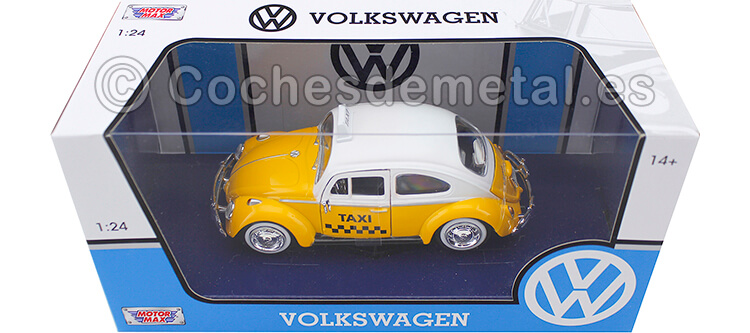 1966 Volkswagen Beetle Taxi Yellow 1:24 Motor Max 79577