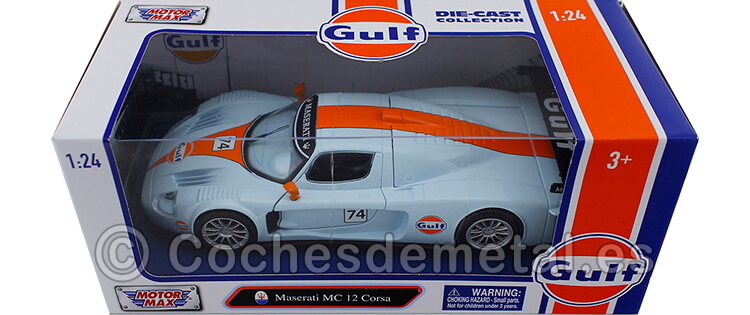 2010 Maserati MC12 Corsa Gulf Edition Blue/Orange 1:24 Motor Max 79643