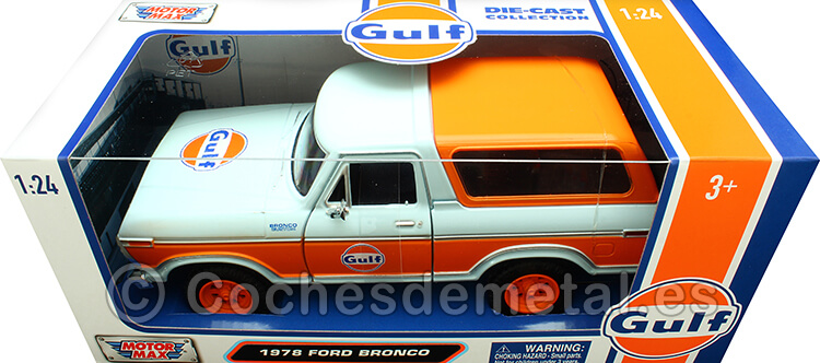 1978 Ford Bronco Gulf Azul/Naranja Decorado 1:24 Motor Max 79662