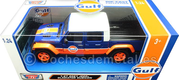 2021 Jeep Gladiator Rubicon Gulf Azul/Naranja Decorado 1:24 Motor Max 79663