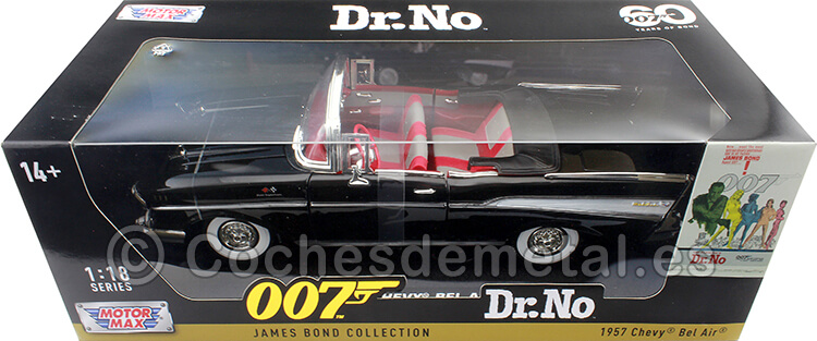 1957 Chevrolet Bel Air 007 James Bond Contra el Dr. No Negro 1:18 Motor Max 79831