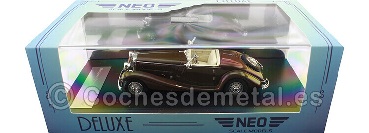 1937 Mercedes-Benz 290 Roadster (W18) Marrón Oscuro 1:43 NEO Scale Models 45013