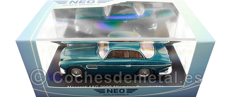 1956 Maserati A6G 2000 Allemano Coupé Turquesa Metalizado 1:43 NEO Scale Models 46562