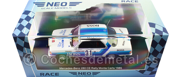 1980 Mercedes-Benz 280 CE (C123) Nº31 Carlsson/Billstam Rallye Monte Carlo 1:43 NEO Scale Models 46671
