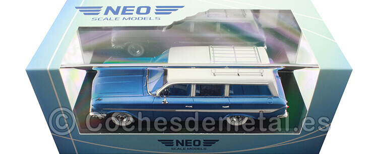 1961 Chevrolet Nomad Station Wagon Azul/Blanco 1:43 NEO Scale Models 46966