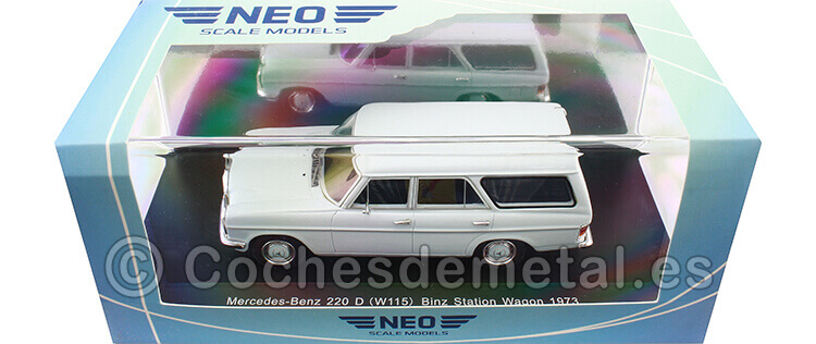 1973 Mercedes-Benz 220 D W115 Binz Station Wagon Azul Claro 1:43 NEO Scale Models 47330