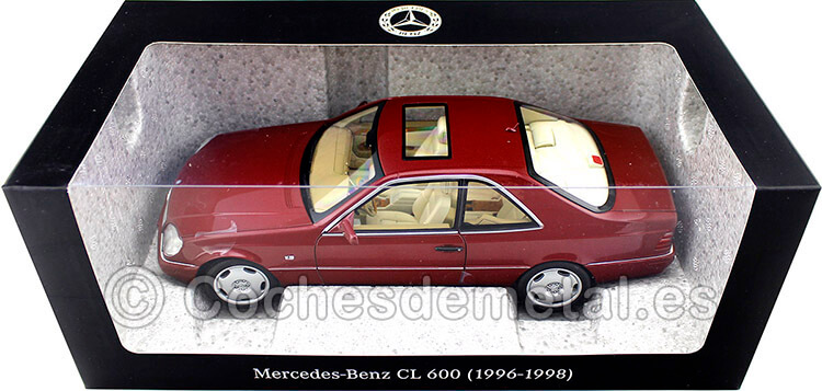 1998 Mercedes-Benz CL 600 Coupe (C140) Almadine Red Metallic 1:18 Dealer Edition B66040651