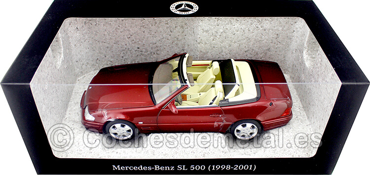 1998 Mercedes-Benz 500 SL Convertible (R129) Red Metallic 1:18 Dealer Edition B66040658