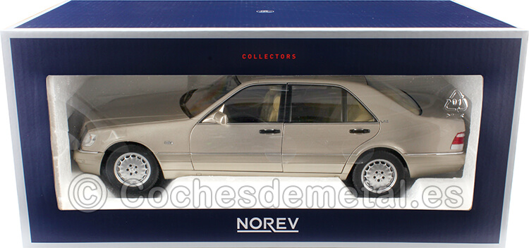 1997 Mercedes-Benz S600 V12 (W140) Plateado Ahumado 1:18 Norev HQ 183723