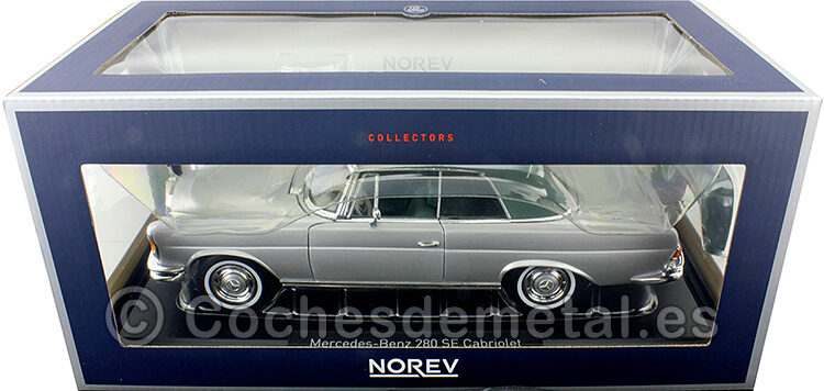 1969 Mercedes-Benz 280 SE Cabriolet (W111) Gris Metalizado 1:18 Norev 183761