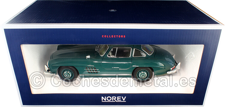 1954 Mercedes-Benz 300 SL Gullwing (W198) Verde Oscuro 1:18 Norev HQ 183851