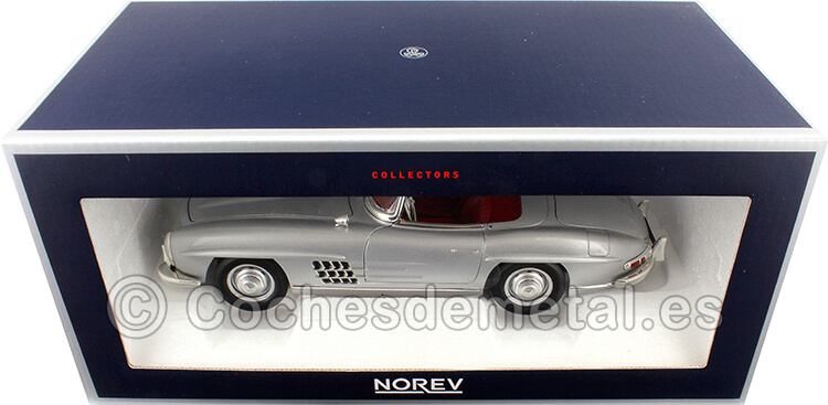 1957 Mercedes-Benz 300 SL Roadster W198 Gris Metalizado 1:18 Norev HQ 183890