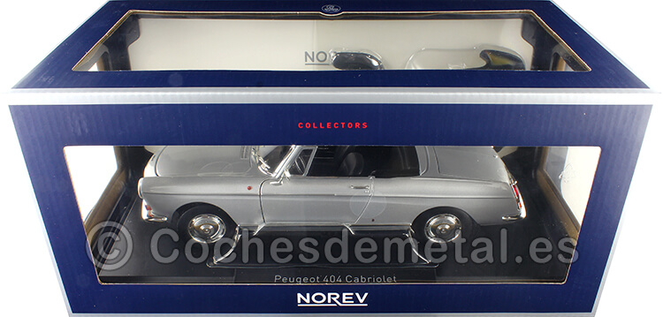 1967 Peugeot 404 Convertible Plateado 1:18 Norev 184835