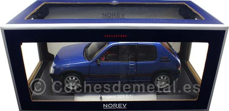 1992 Peugeot 205 GTi 1.9 Con Techo Solar Azul Miami Metalizado 1:18 Norev 184844