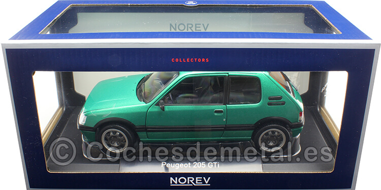 1991 Peugeot 205 GTi Griffe Con Techo Solar Verde Metalizado 1:18 Norev 184847