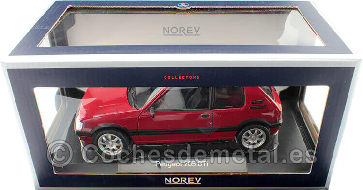 1991 Peugeot 205 GTi 1.9 PTS Rims Rojo 1:18 Norev 184848