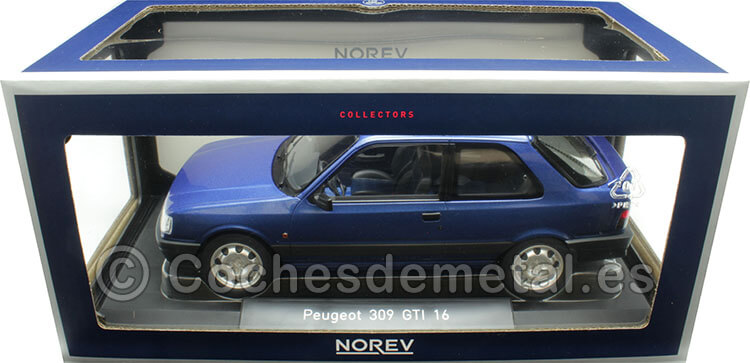 1991 Peugeot 309 GTi16 Azul Miami 1:18 Norev 184881